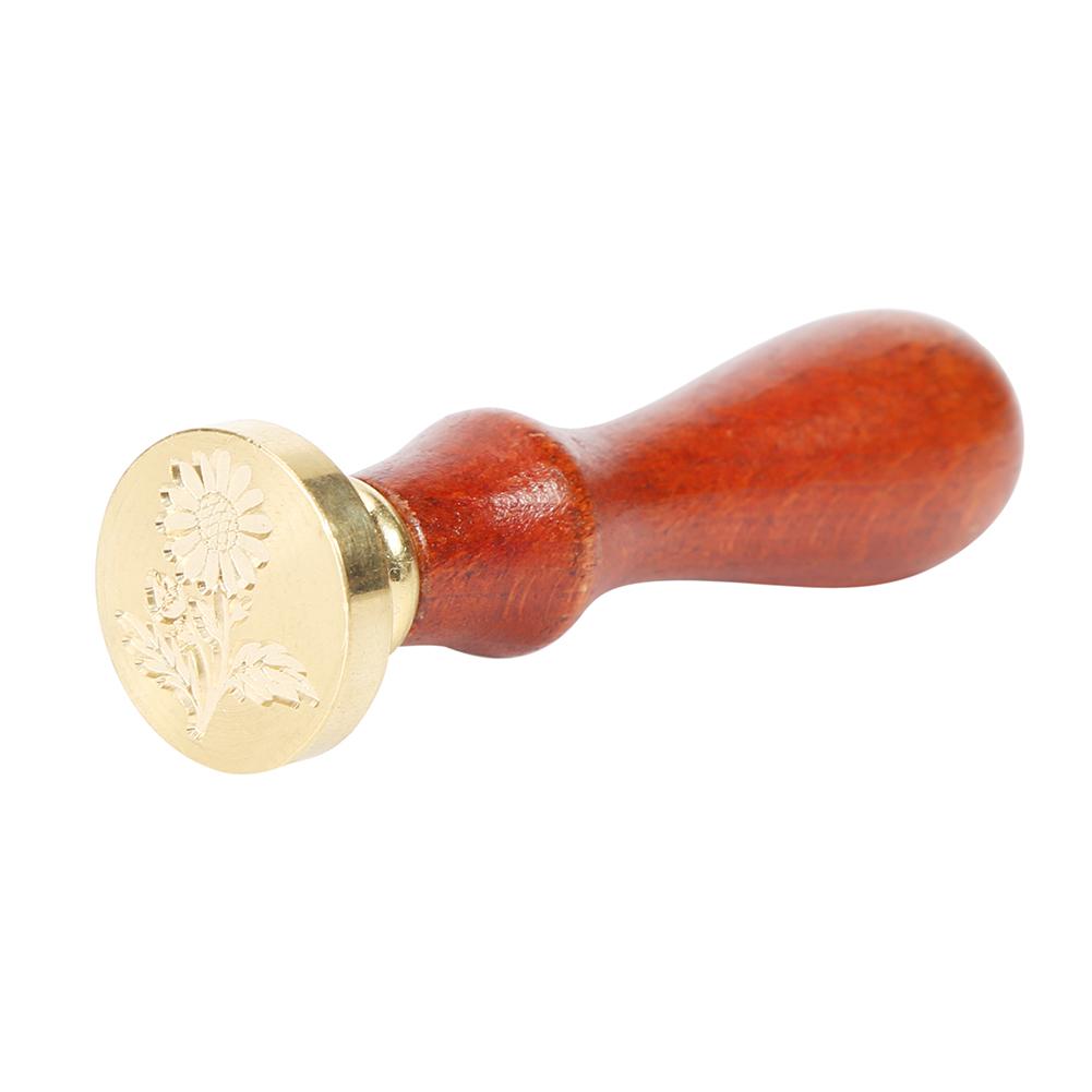 

Retro Plant Pattern Sealing Wax Wooden Handle Wax Seal Stamps DIY Craft (A, 501 Original