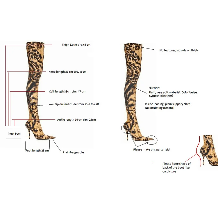 Custom Made Animal Print Thigh High Boots |FSJ Shoes