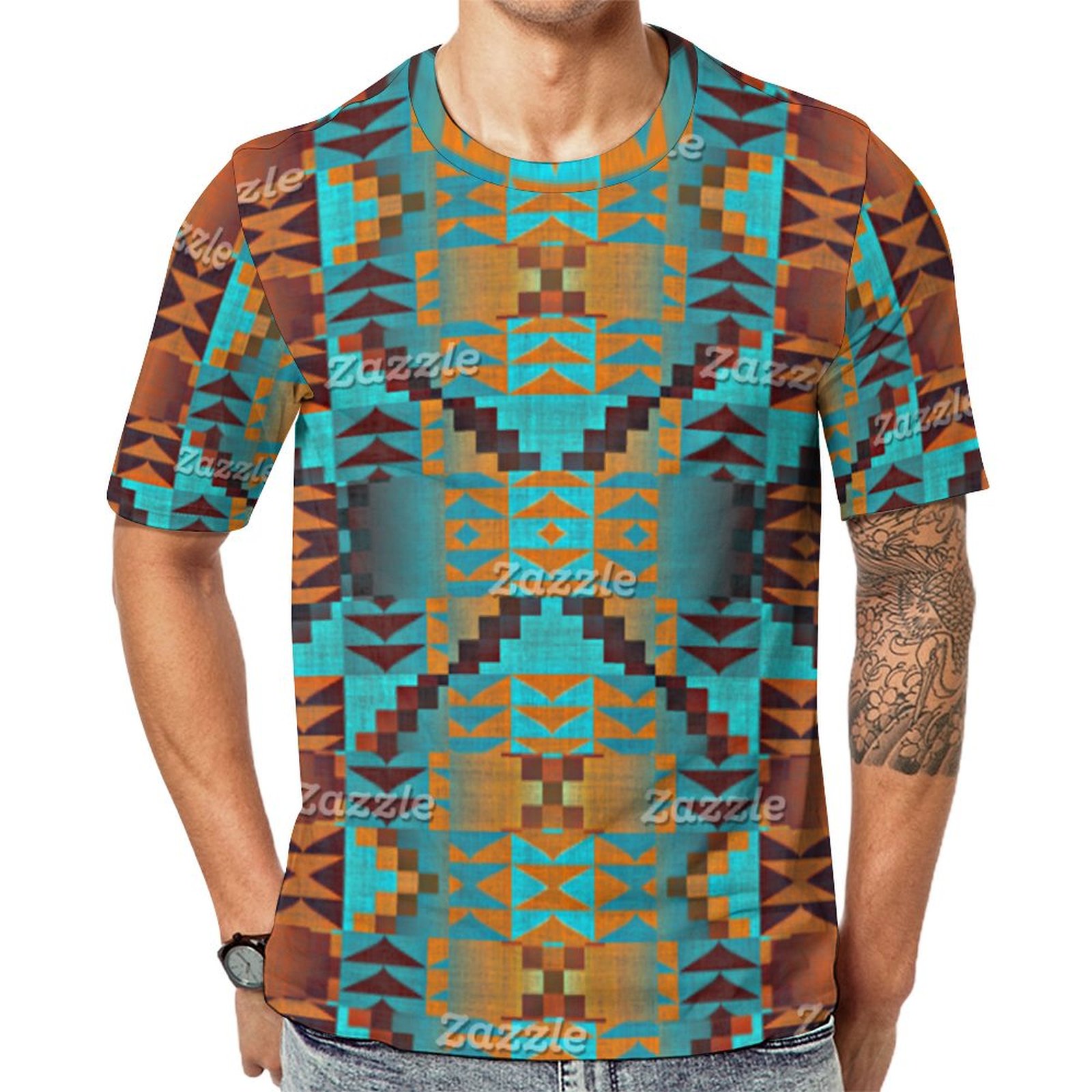 Vintage Native American Indian Tribal Short Sleeve Print Unisex Tshirt Summer Casual Tees for Men and Women Coolcoshirts