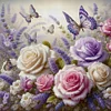 Rose Butterfly-11CT Stamped Cross Stitch 45*45cm