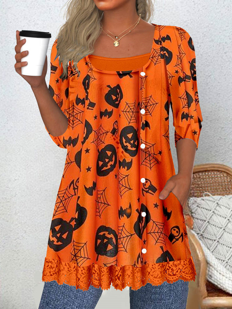 Women Half Sleeve V-neck Solid Color Dress