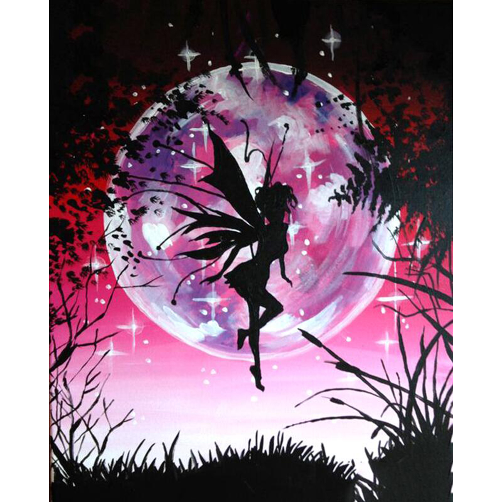 Fairy Under Moon 30*40cm(canvas) full round drill diamond painting