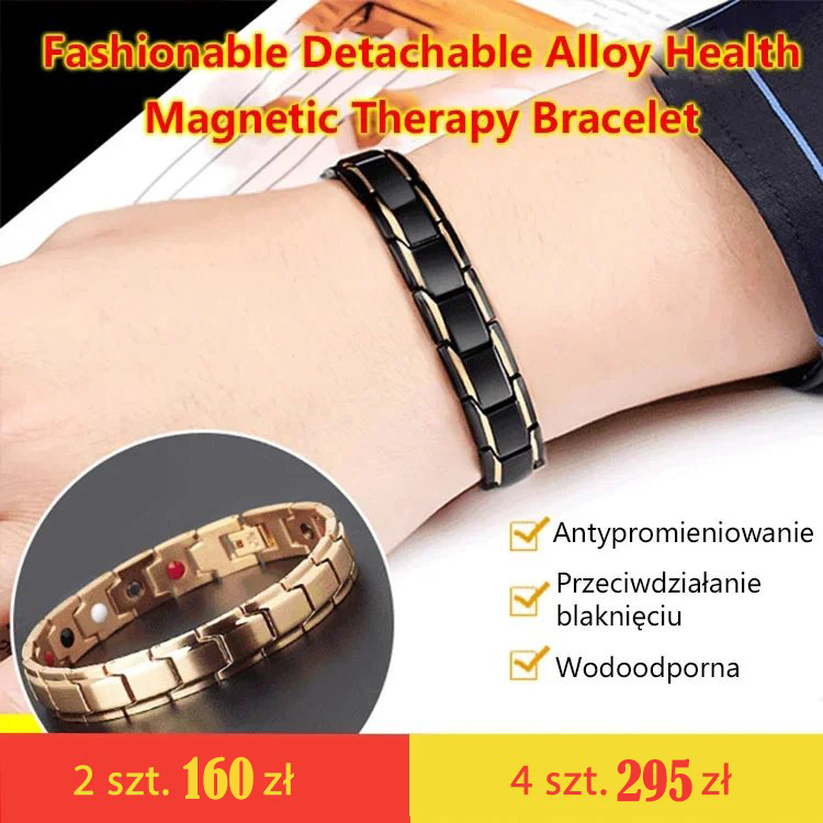 Fashionable Detachable Alloy Health Magnetic Therapy Bracelet