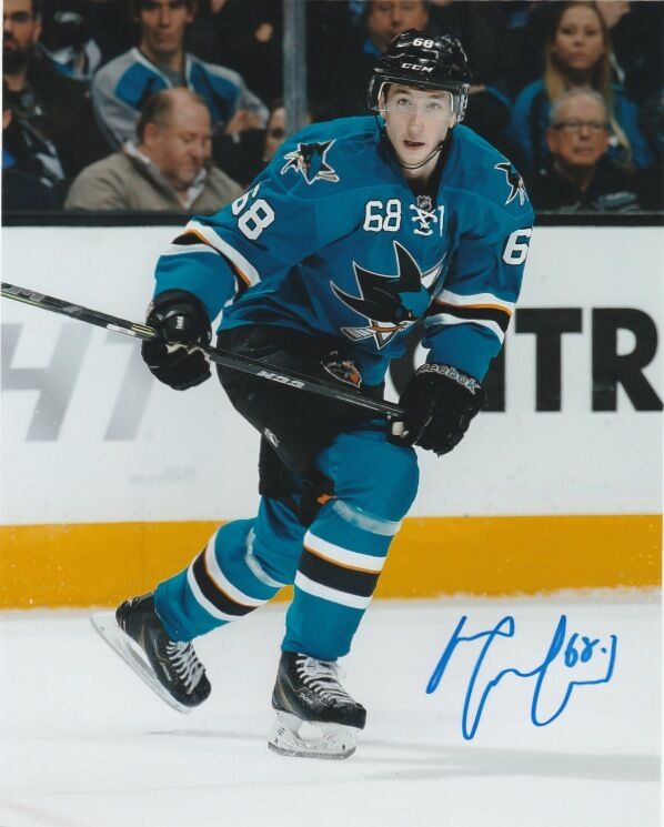 San Jose Sharks Melker Karlsson Signed Autographed 8x10 NHL Photo Poster painting COA C