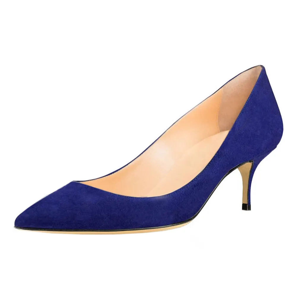 2.36" Kitten Heels Pumps Summer Daily Suede-vocosishoes