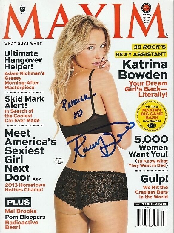 KATRINA BOWDEN Autographed Signed MAXIM Magazine - To Patrick