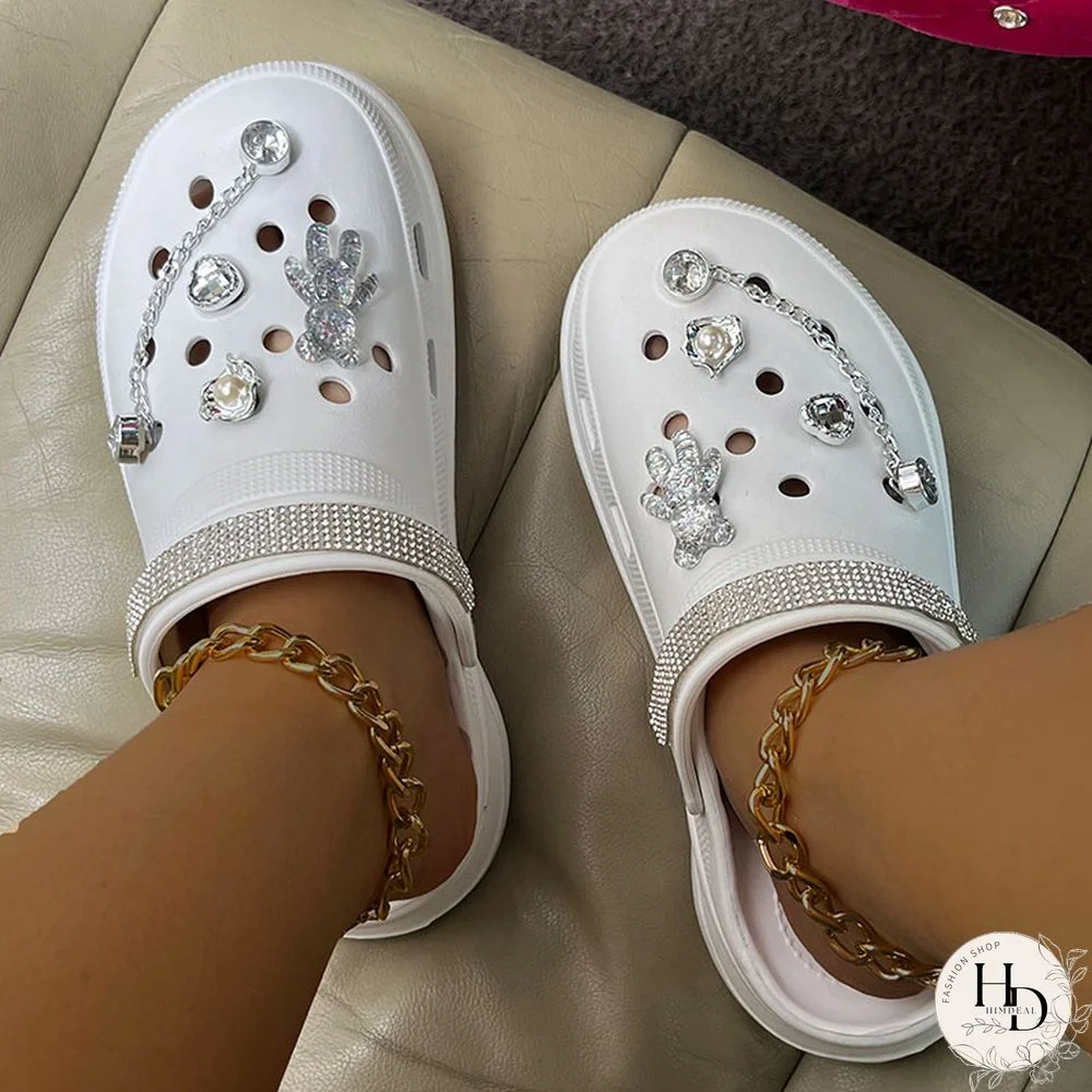 Black Fashion Casual Hollowed Out Patchwork Round Comfortable Shoes