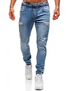 Men's Jeans Joggers Trousers Denim Pants Drawstring Zipper Pocket Plain Comfort Breathable Daily Going out Denim Fashion Casual Black Dark Blue