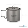 Lixada Outdoor Titanium Cup Mug Pots Tableware Camping Cup Picnic Water Cup Mug of Coffee Tea with Lid 300/350/420/550/650/750ml
