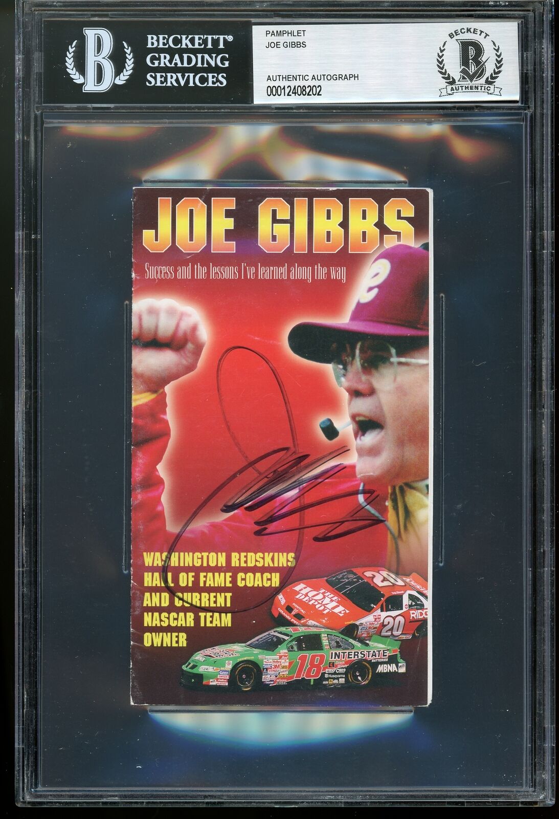 Redskins Joe Gibbs Authentic Signed 3.25x5.75 Photo Poster painting Autographed BAS Slabbed