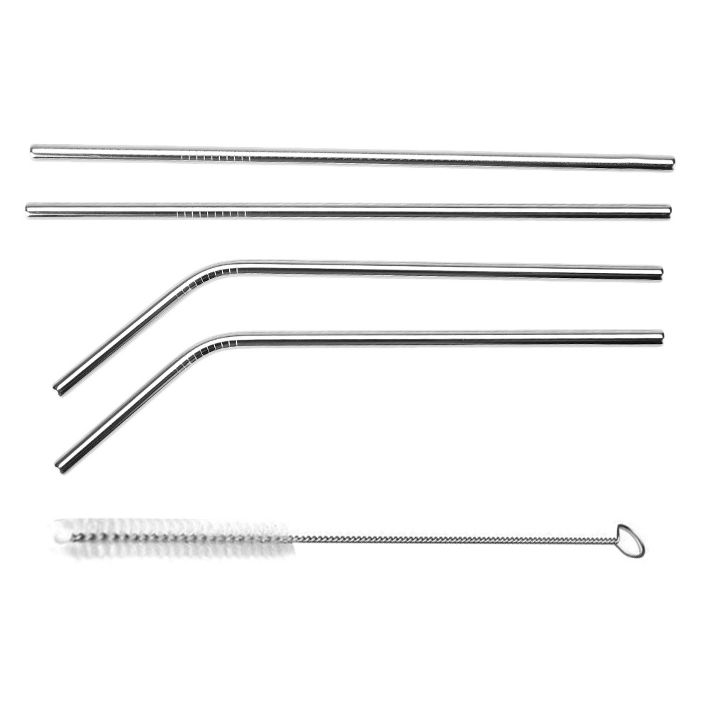 

4pcs Metal Stainless Steel Drinking Straws + 1pc Cleaner Brushes, 501 Original