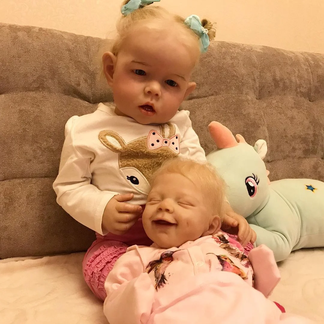 [Adorable Twins Sisters] Giana and Maleah Handmade 20'' Truly Reborn Doll