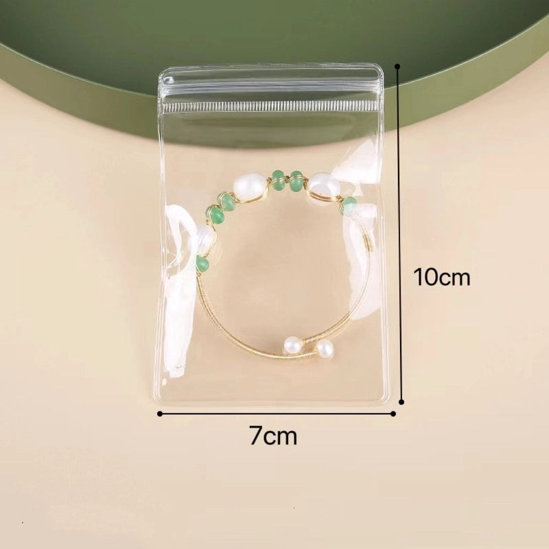 100 PCS/Package PVC Basic Minimalist Daily Square Jewelry Packaging Bags