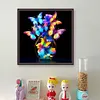Luminous Butterfly Vase-11CT Stamped Cross Stitch 40*40cm/15.75*15.75in tapestrymarket