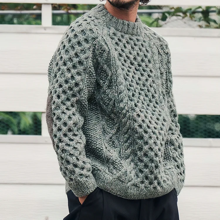 Men's Classic Chunky Check Jacquard Sweater