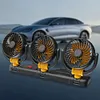 3 Head Electric Car Fan 2 Speeds Auto Air Circulation Fan for Home Desk Office