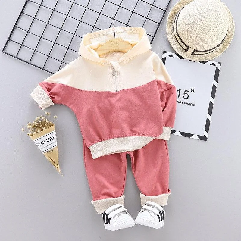Sport Clothing Set Toddler Boys Hooded Sweatshirt Fashion Baby Tracksuit Casual Set Long-sleeves Boys Girls Clothes 1 2 3 4 Year