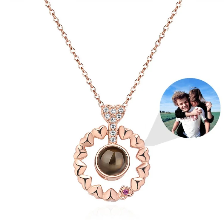 Personalized Photo Circle Projection Necklace 