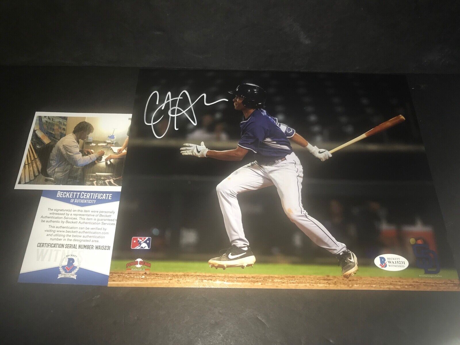 CJ Abrams San Diego Padres Autographed Signed 8x10 Photo Poster painting Beckett WITNESS COA 5