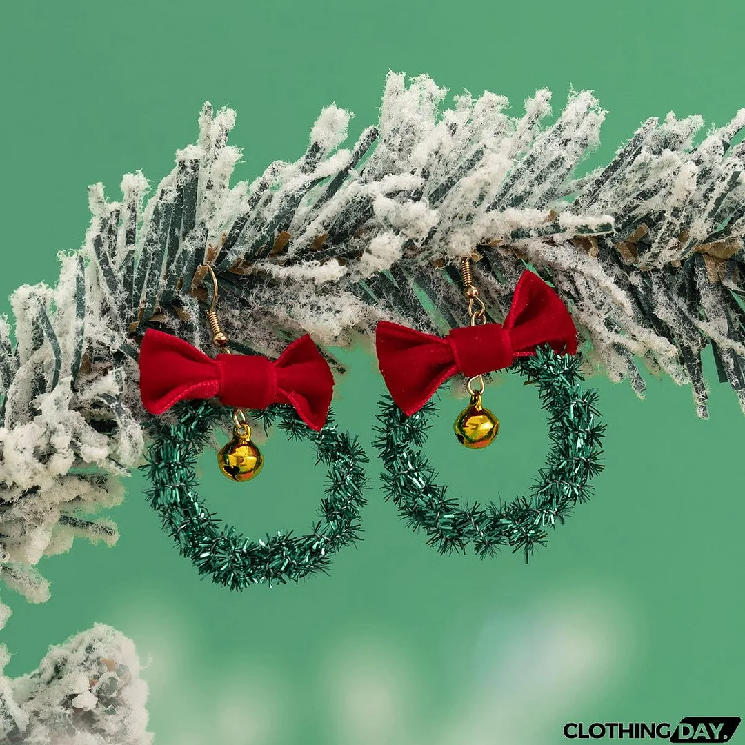 Christmas Tree Tassel Garland Bell Earrings Earrings