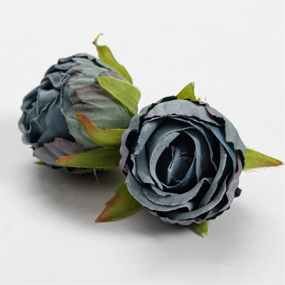 Nanairo 10pcs 3.5cm Artificial Silk Rose Flower Head Home Wedding Party Decora Christmas Craft Accessories Fake Flowers