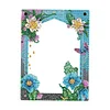 Floral Special Shape Diamond Painting Photo Frame Home Decor Gift (Flower Blue)