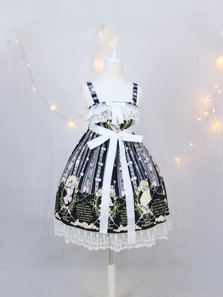 Black/Pink Kawaii Lolita Princess Suspender Dress SP179484