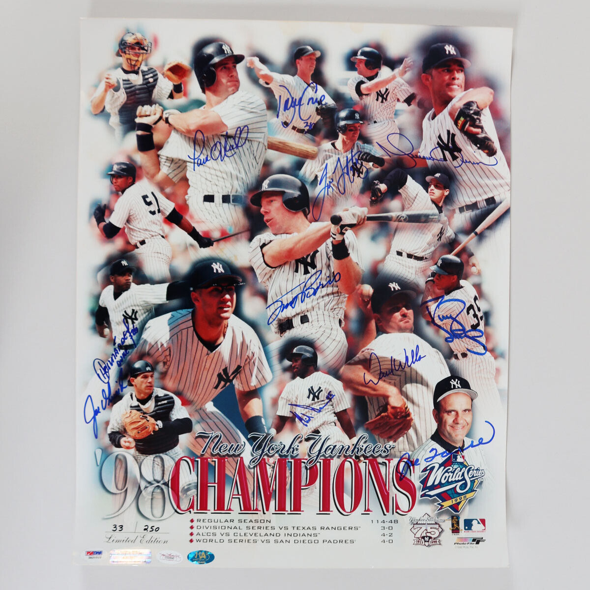 1998 Yankees Team-Signed Photo Poster painting WS Champs (12) Joe Torre, Mariano Rivera, etc....