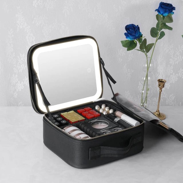 Makeup bag with LED Mirror