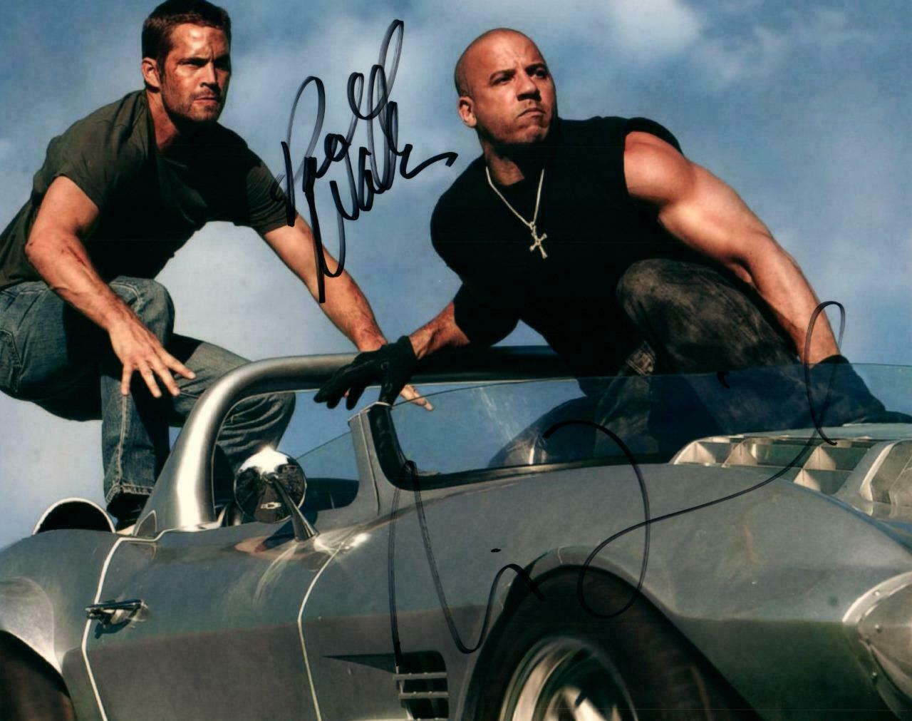 Paul Walker / Vin Diesel Autographed Signed 8x10 Photo Poster painting ( Fast Furious ) REPRINT