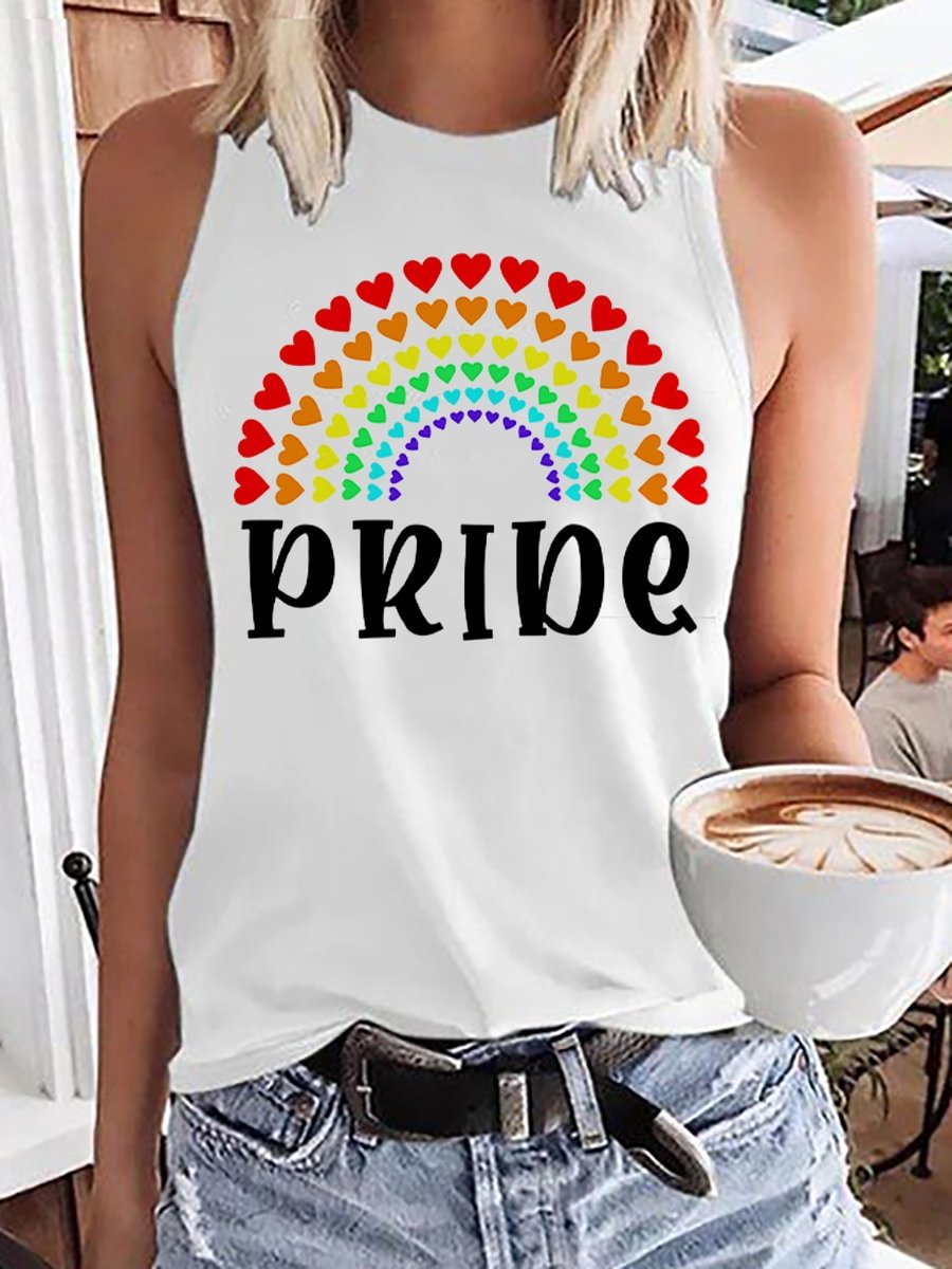 Rainbow Pride Print Sleeveless Tee