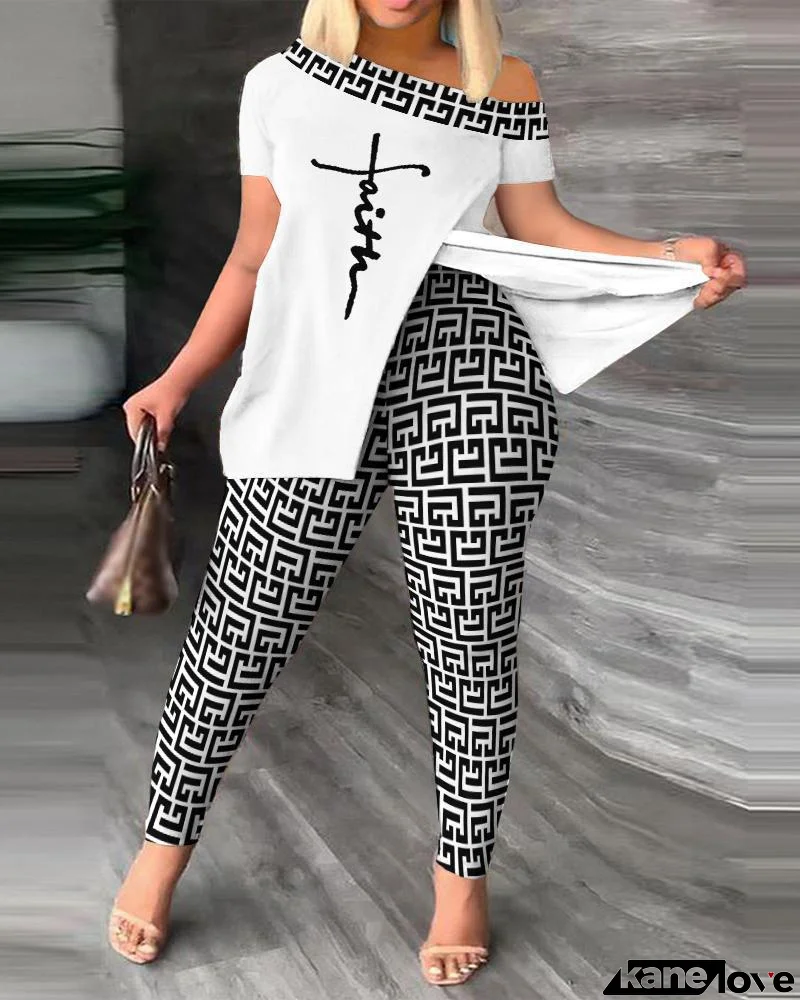 Elegant and light top and pants set