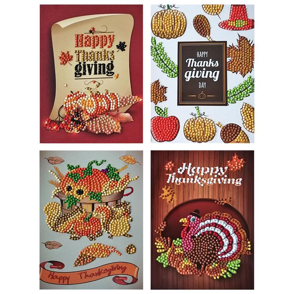 

4pcs Thanksgiving-DIY Greeting Card, 501 Original