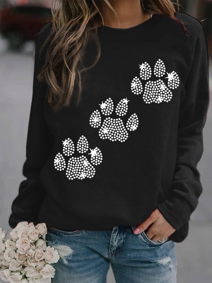 Women's Dog Paws Print Sweatshirt