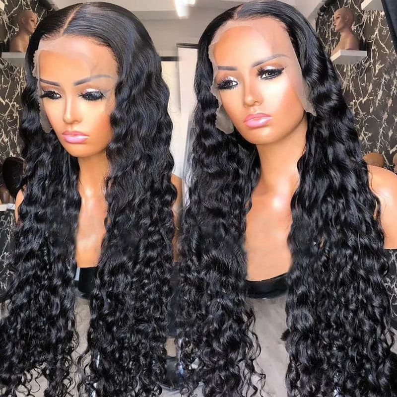 Water Wave 13×6 HD Lace Front Wigs 200% Density Thick Human Hair Wig