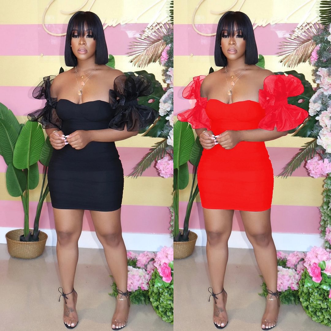 Xiacnee Color Stitching Sexy Jumpsuit Miniskirt Dresses