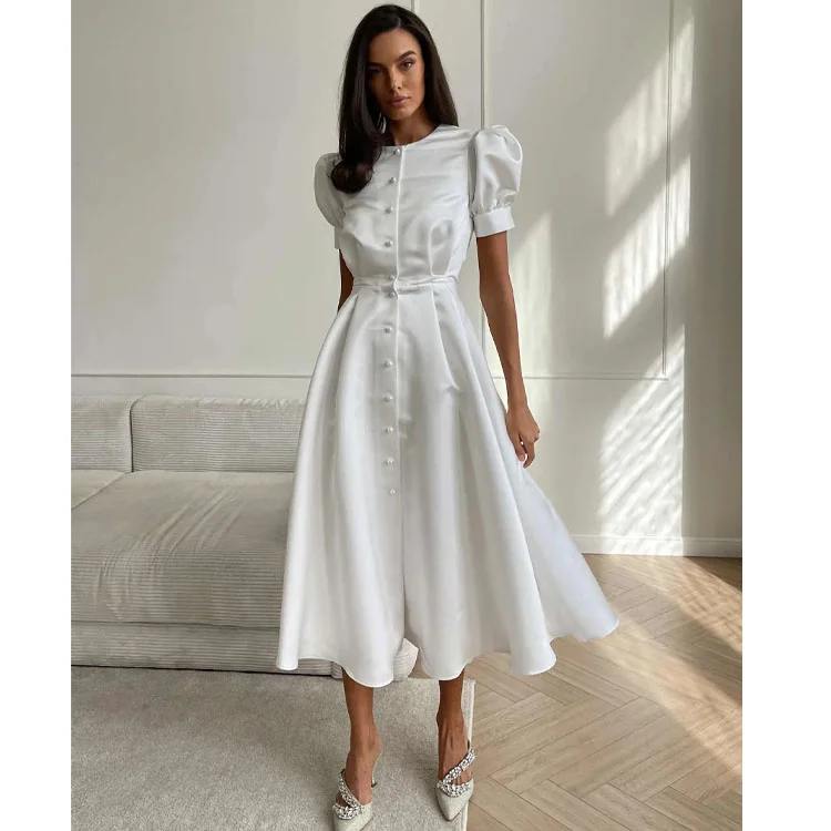 Sweet Puff Sleeve Dress