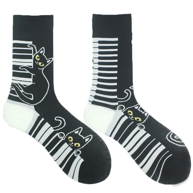 Commute Geometric Animal Abstract Cotton Crew Socks A Pair
