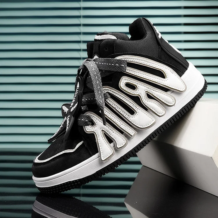American Style High Street Letter Niche Retro Thick Sole High Top Sasual Shoes-dark style-men's clothing-halloween