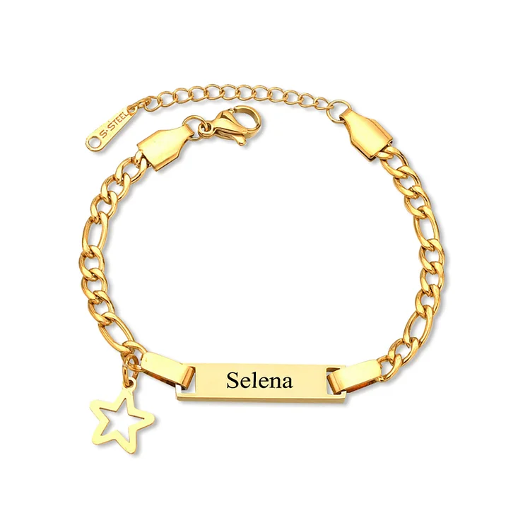 Custom Name Bracelet Personalized Cuban Chain Bracelet Star Bracelet Love Gifts