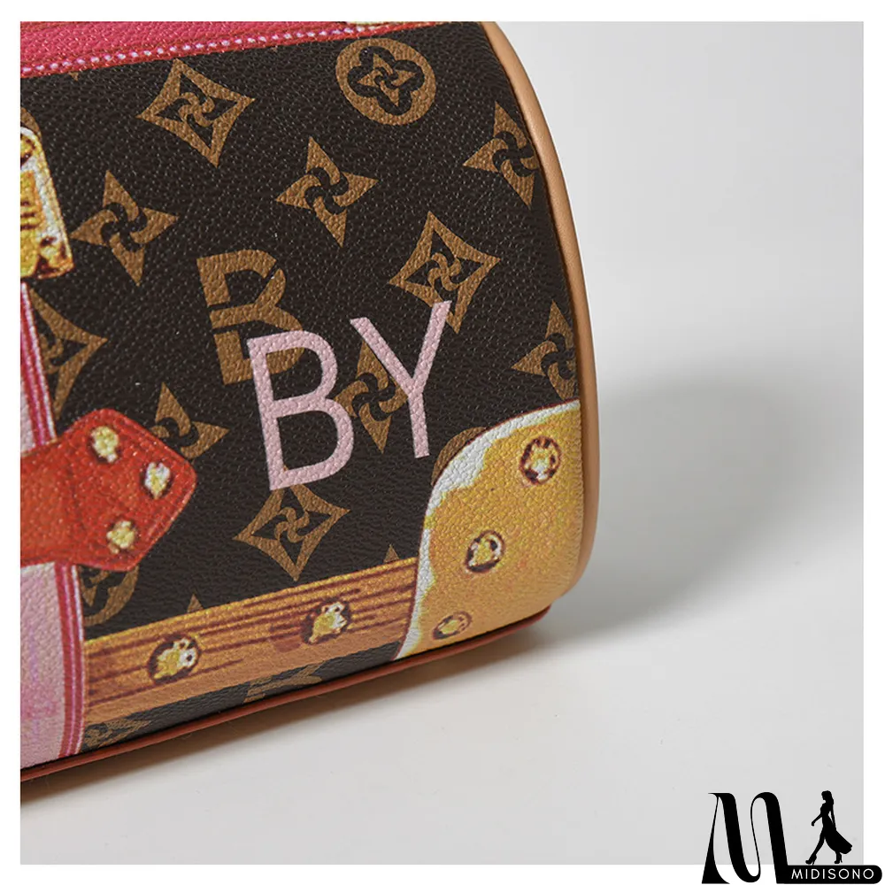 MidiSono - High-end Vintage Print All-match Chain Shoulder Messenger Bag