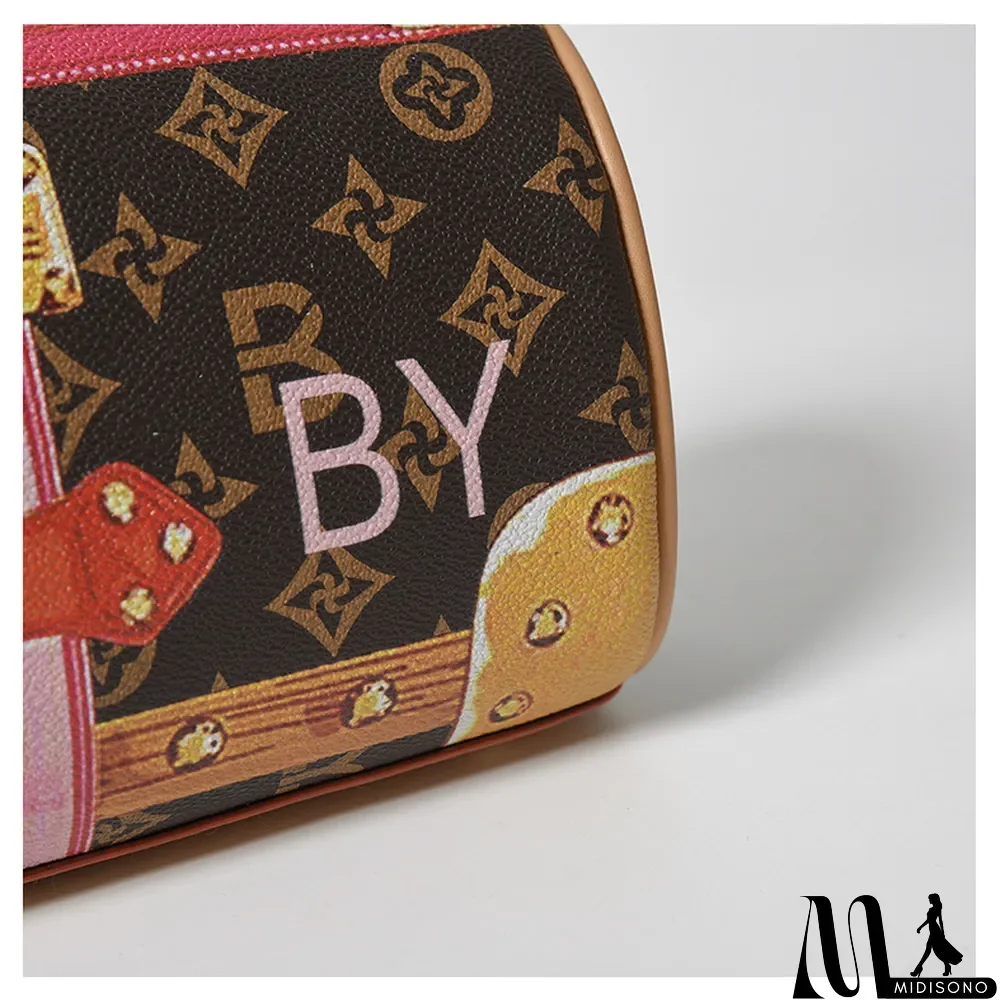 MidiSono - High-end Vintage Print All-match Chain Shoulder Messenger Bag