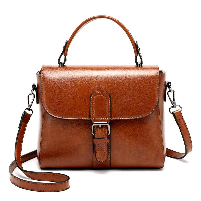 Bag Women's New Retro Fashion Casual Leather Buckle Messenger Bag Shoulder Slung Portable Women's Bag