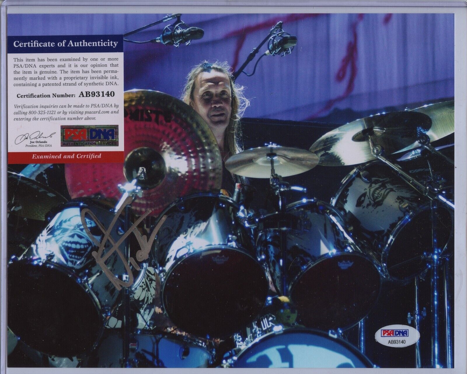 NICKO McBRAIN 8x10 Photo Poster painting Signed Autographed Auto PSA DNA Iron Maiden