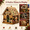 DIY Christmas House Pearl Painting Kit | 3D Wooden Holiday Decor
