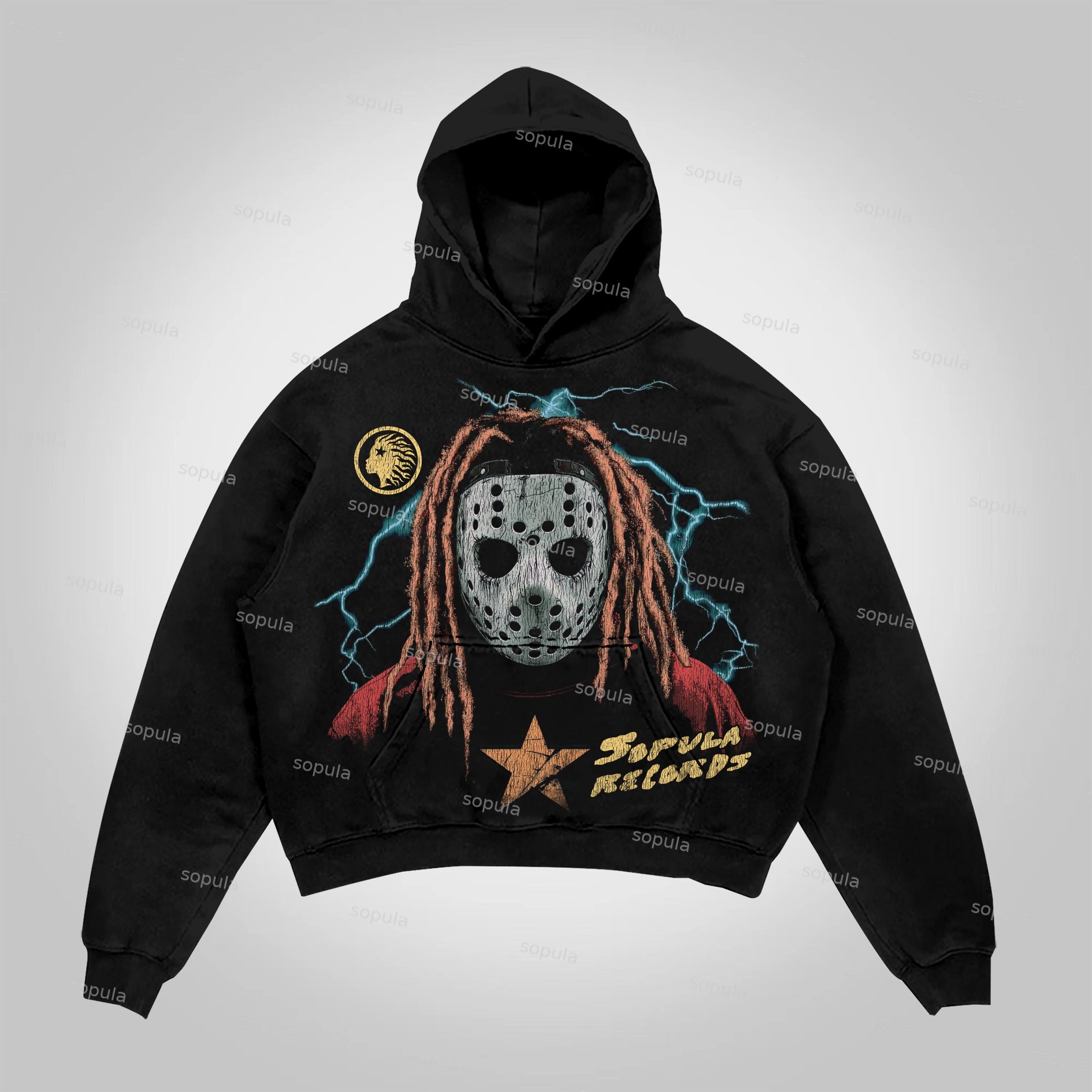 Sopula Rebel Free Madman Vintage Graphics Pocket Hoodie - SOPULA