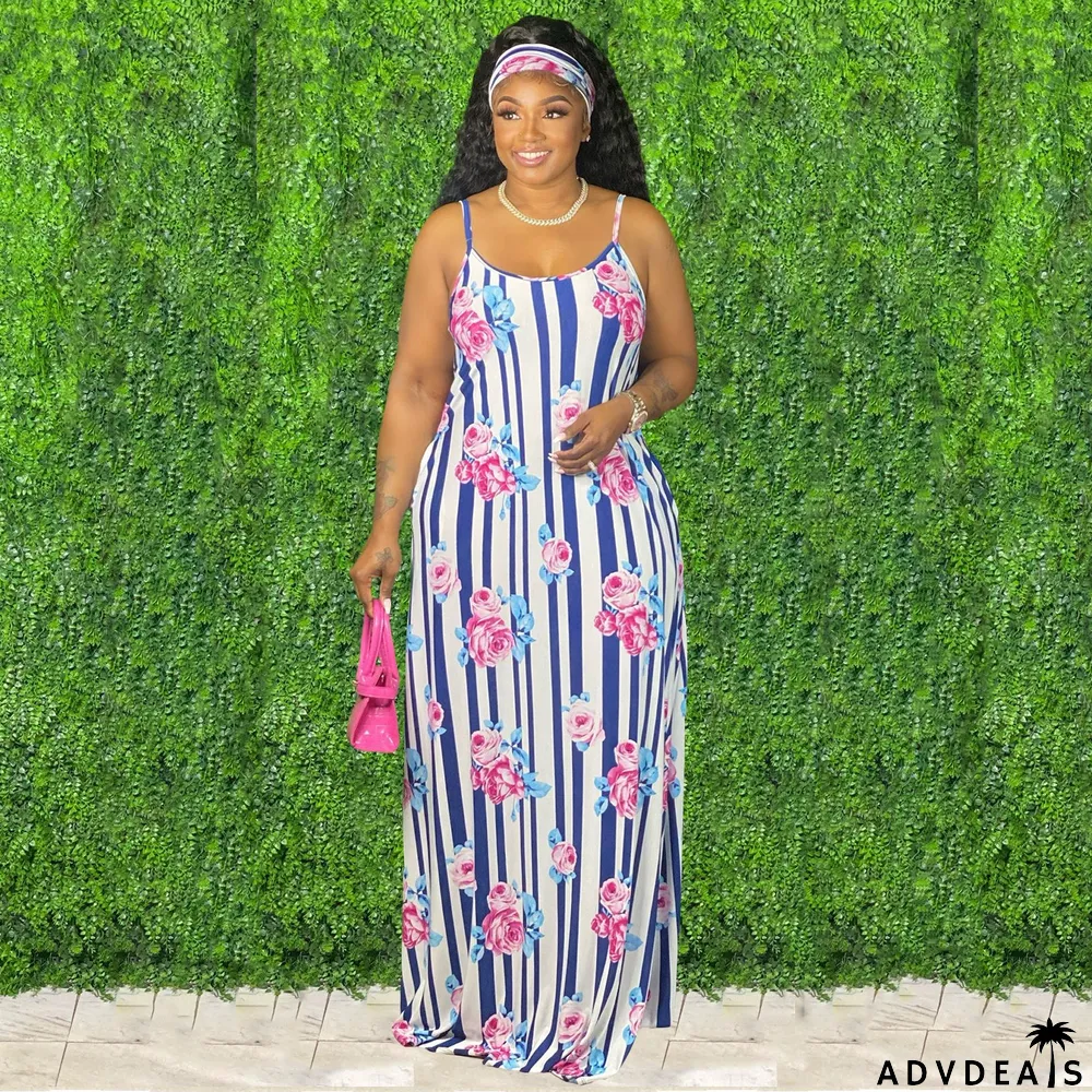 Tie-Dye Colorful Print Sling Loose Dress