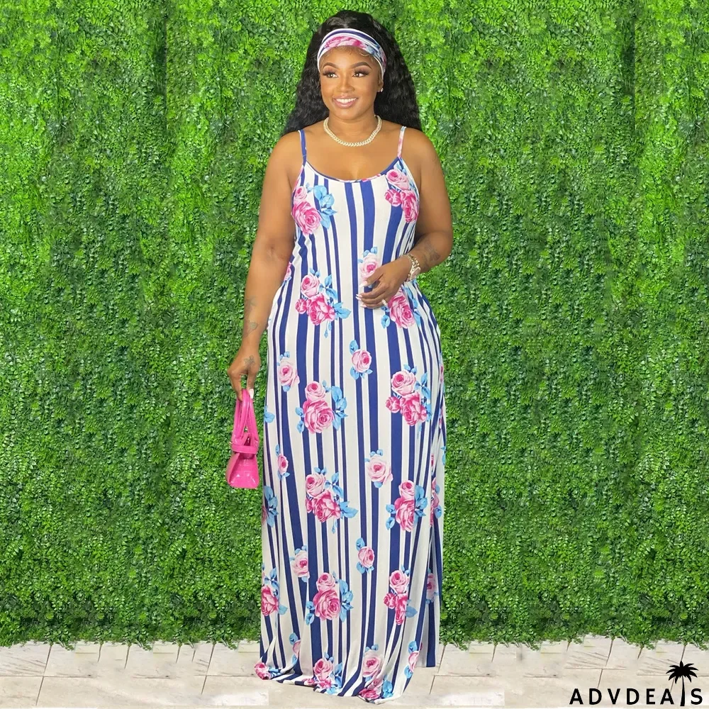 Tie-Dye Colorful Print Sling Loose Dress