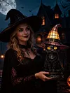 Gothic Witch Hat Night Light Halloween Decorations Colorful Wizard Hat Lamp