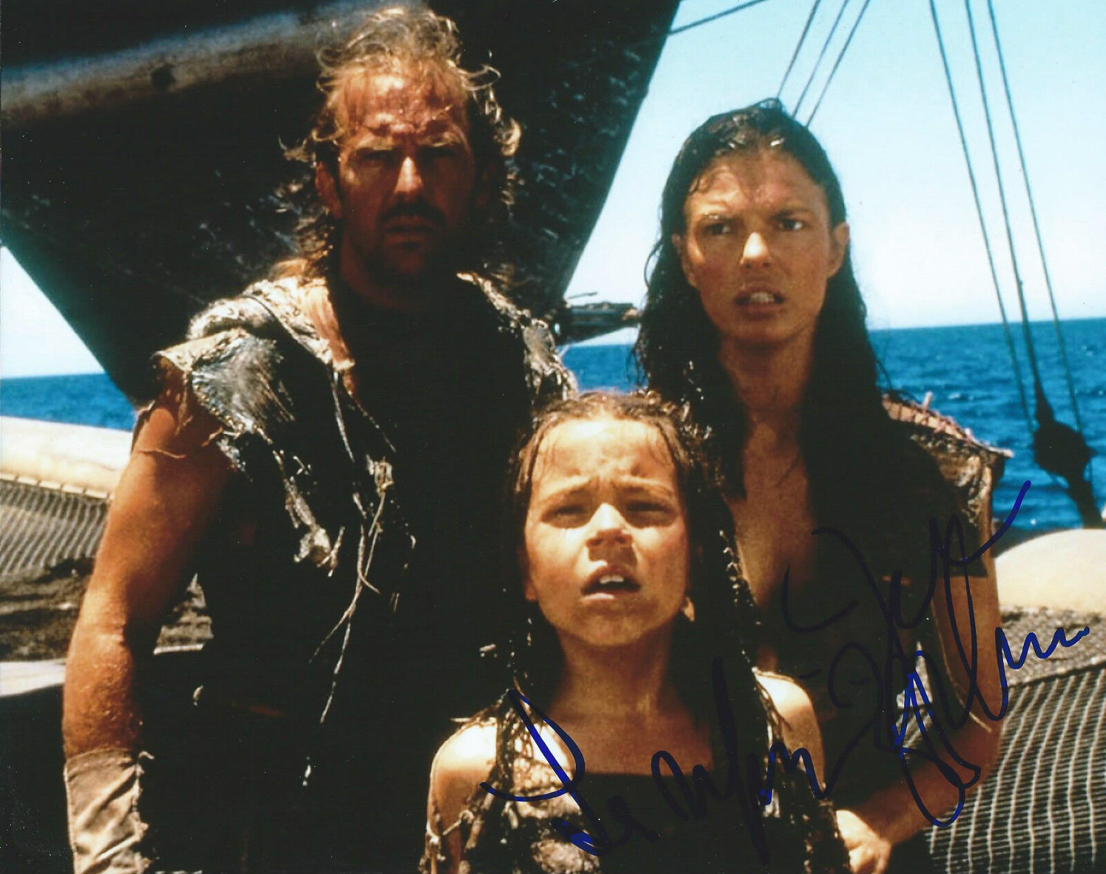 **Waterworld *JEANNE TRIPPLEHORN & TINA MAJORINO* Signed 8x10 Photo Poster painting AD1 COA*